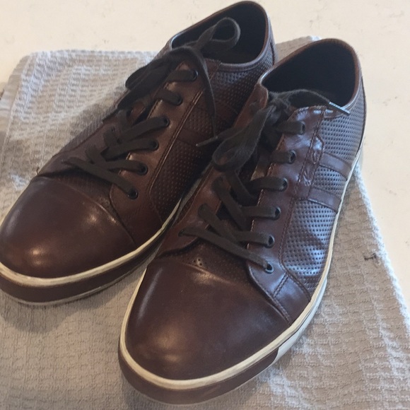 Zapatillas Kenneth Cole Brand-Wagon 2 Low Top Para Hombre - Cuero Marrón, Estilo Casual